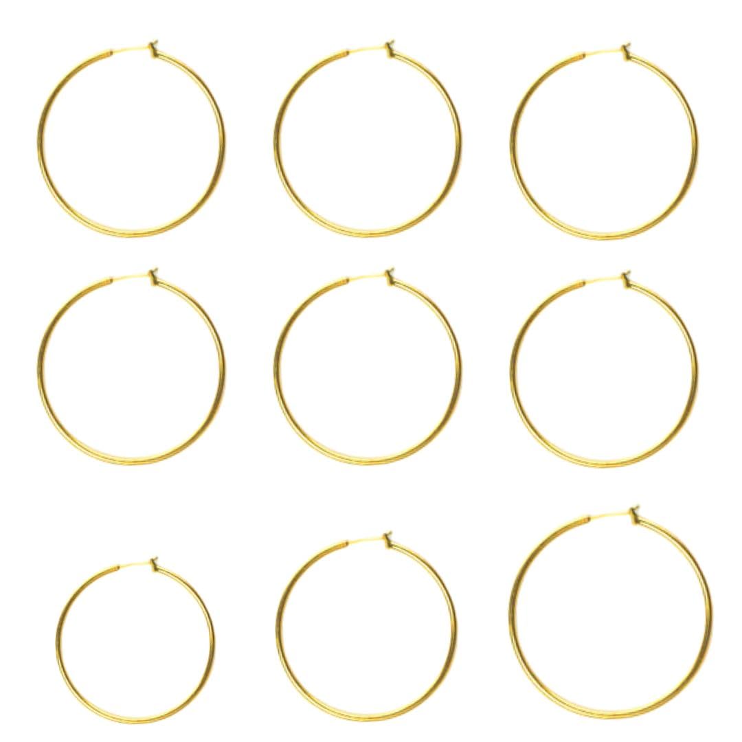 SATRA TRADERS ( 6PCS Brass Plain Earring Hoop Bali for DIY Earring Accessories Making (40MM, Golden) (B0BF11FLYX) Amazon Price History, Amazon Price Tracker