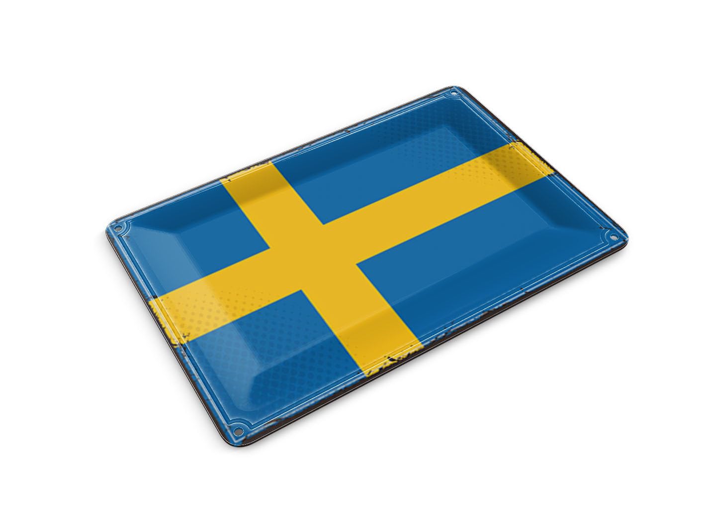 Femer Tin Postcard Flag of Sweden 14 x 10 cm Retro Flag of Sweden Decorative Sign