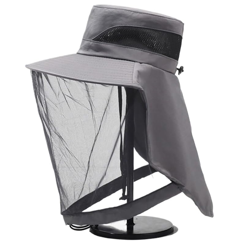 Cappello da Sole Esterno a Larga Tesa di Protezione UV Cappello da Pesca con Foro di Coda di Cavallo per lembo del Collo per Gli Uomini Protezione dal Sole UV Pesca/Giardinaggio/Nautica all'aperto