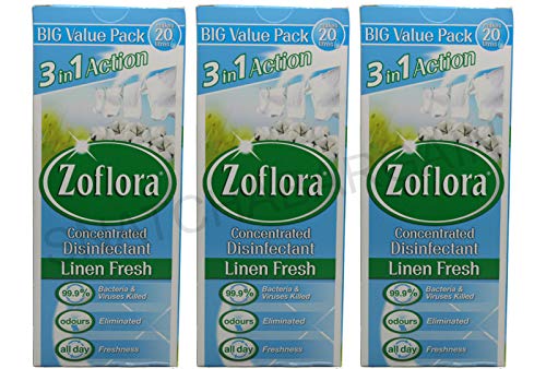 Désinfectant Zoflora Linen Fresh lot de 3 bouteilles de 500 ml