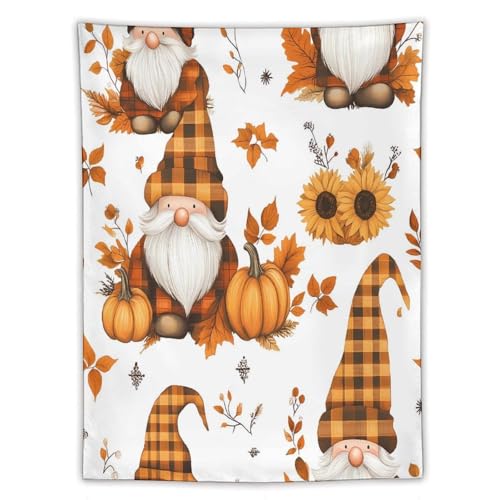 Tapices decorativos de diseño vertical con gnomos otoñales para casa