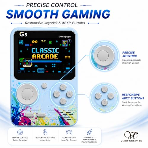 Image of Video Game for Kids Toys for Boys & Girls 7-14 Years G5 Retro Handheld Game Console Rechargeable Pocket 3.0 Inch HD Screen 500 in 1 Retro Game Box AV Output | Portable Video Game Player (Green)