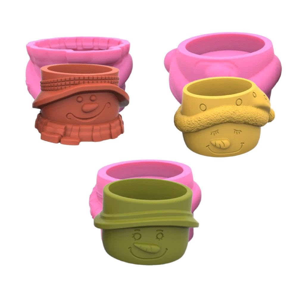 Moule en silicone bonhomme de neige antiadhésif pour pot de fleurs fait maison sans effort