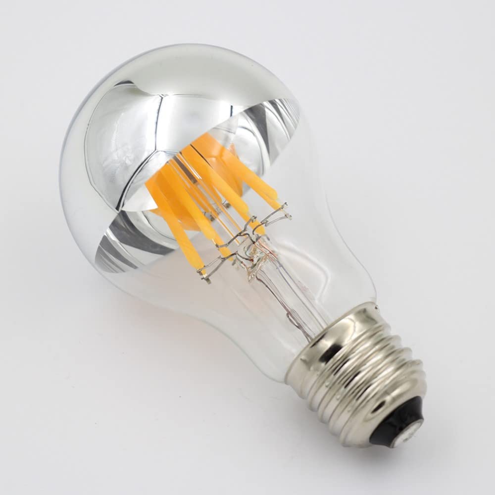 RZL Lighting, Paquete de 5/10/15, bombilla Led Edison AC220V A19 E27 4W/8W bombilla de filamentos de tazón plateado superior lámparas de luz de corona de medio cromo(10PCS 8w)