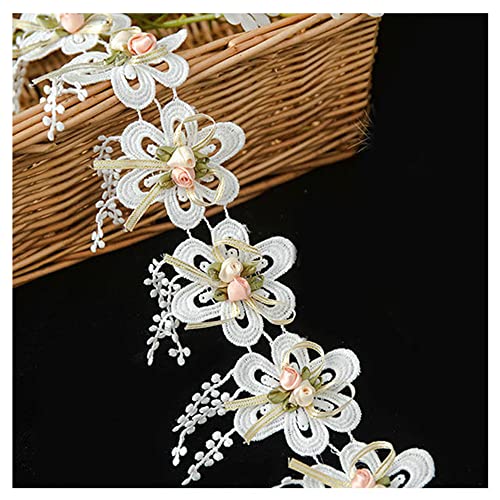 Ruban dentelle fleurs vintage 6m de large robustesse couture - 2