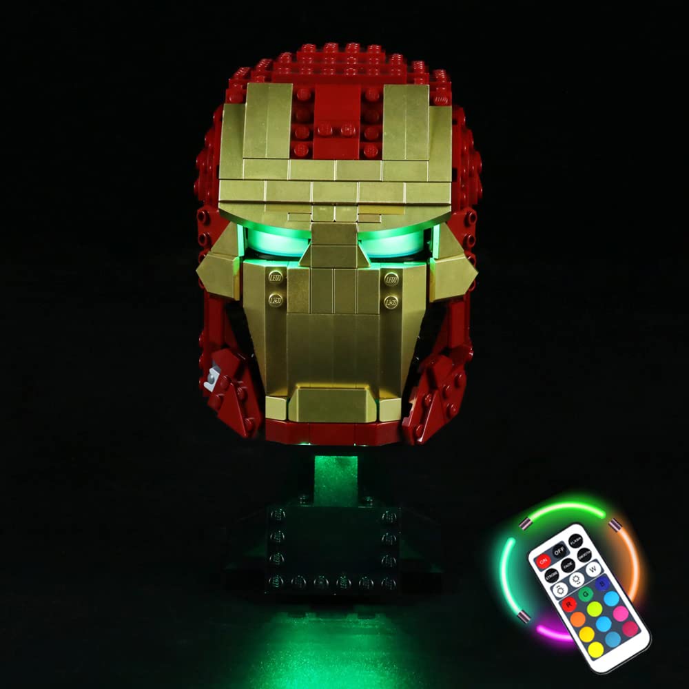 Light Set for Lego Marvel Iron Man Helmet,Led Decoration Lighting Kit for Lego 76165 Super Heroes Avengers Iron Man Building Blocks Model,Creative Gifts DIY Interactive Toys(NO Lego) (Remote control) — image 1