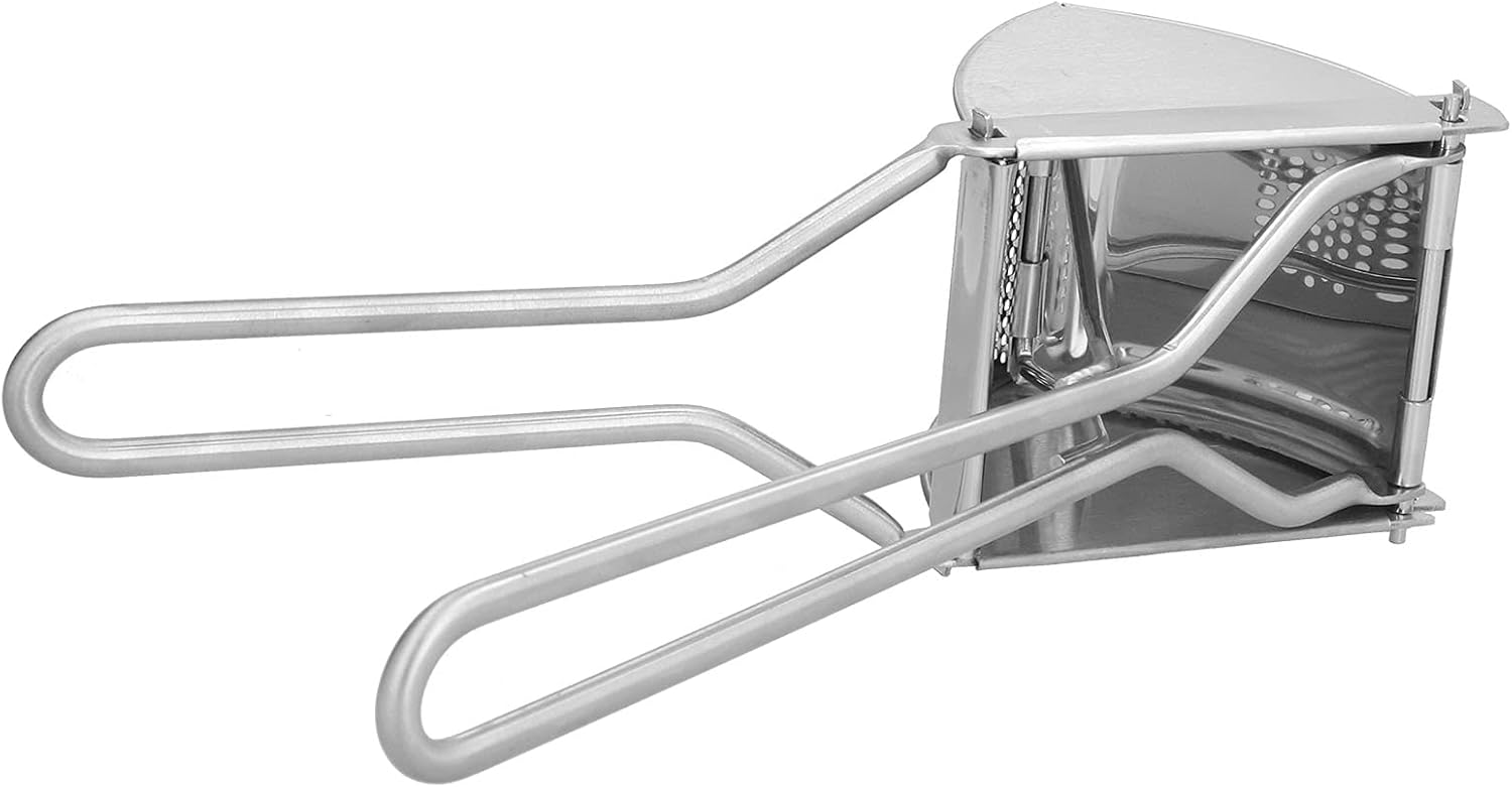 Stainless Steel Manual Potato Presser Ricer, Heavy Duty Potato Masher and Fruit Squeezer with Long Handle for Smooth Mashed Potatoes, Kitchen Gadget for Vegetables and