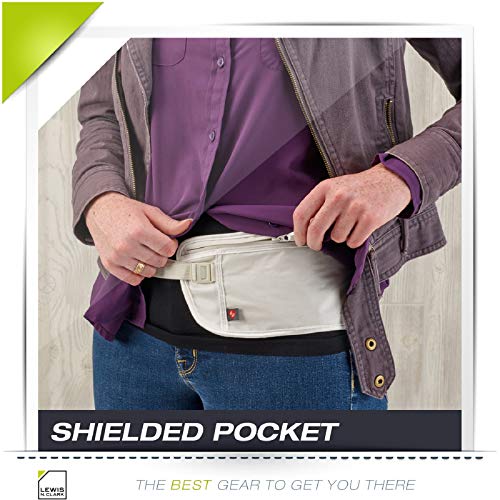 lewis n clark rfid blocking money belt travel pouch waist stash  credit card id passport holder for women amp men