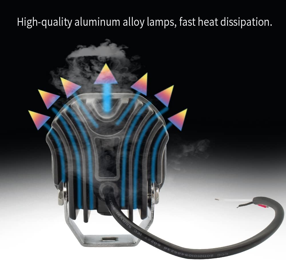 LED Pod Lights Driving Fog Lights Amber/Yellow White Dual Color 2Pcs 40W 3Inch LED Driving Offroad Lights Work Auxiliary Lights Ditch Lights Fit for Motorcycle Truck Car SUV ATV Boat Pickups Tractor