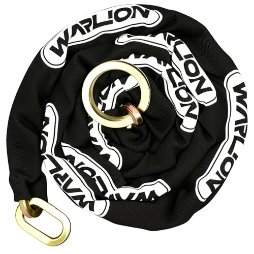 WARLION Heavy Duty Security Chain 7ft x 3/8in Thick 9lbs Anti-Theft & Cut-Proof Motorcycle Chain with Cinch Ring - Secure Generators Trailers ATVs Ebikes & 2-Wheeled Vehicles (No Lock)