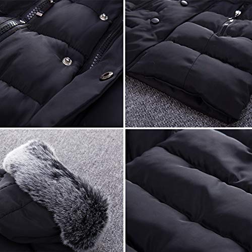 Baby Girl Boy Winter Coats, Thicken Fur Collar Hoodie Down Jacket Windproof Snowsuit Clothing Black 120 - Thumbnail 7