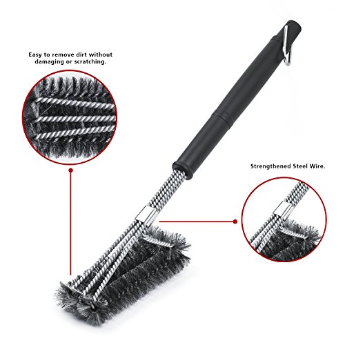 SNAP that NOW Best Grill Cleaner 18 Inches Heavy Duty Brush, Stainless Steel and BBQ Scraper- Accessories for The Grill, BBQ, Big Green Egg, Coleman, George Foreman, Hibachi, Kamado, Traeger & Weber