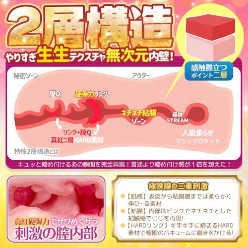 オナホ 【緊！緊！緊！サキュバス（魅魔）の冒険体験！】 オナホール おなほーる 奇想天外”リング触感” 魅魔設定 超重量： 400g ”S”曲線美 剛・柔弾力素材 男性 人気 リアル 非貫通 繰り返し 二層構造 - 画像3