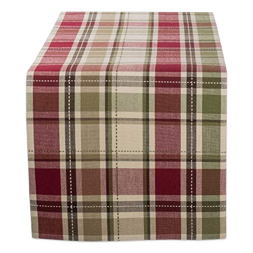 Best Deal Product DII Fall Basics Collection 100% Cotton, Machine Washable, Tabletop, Table Runner, 13x72, Homespun Plaid
