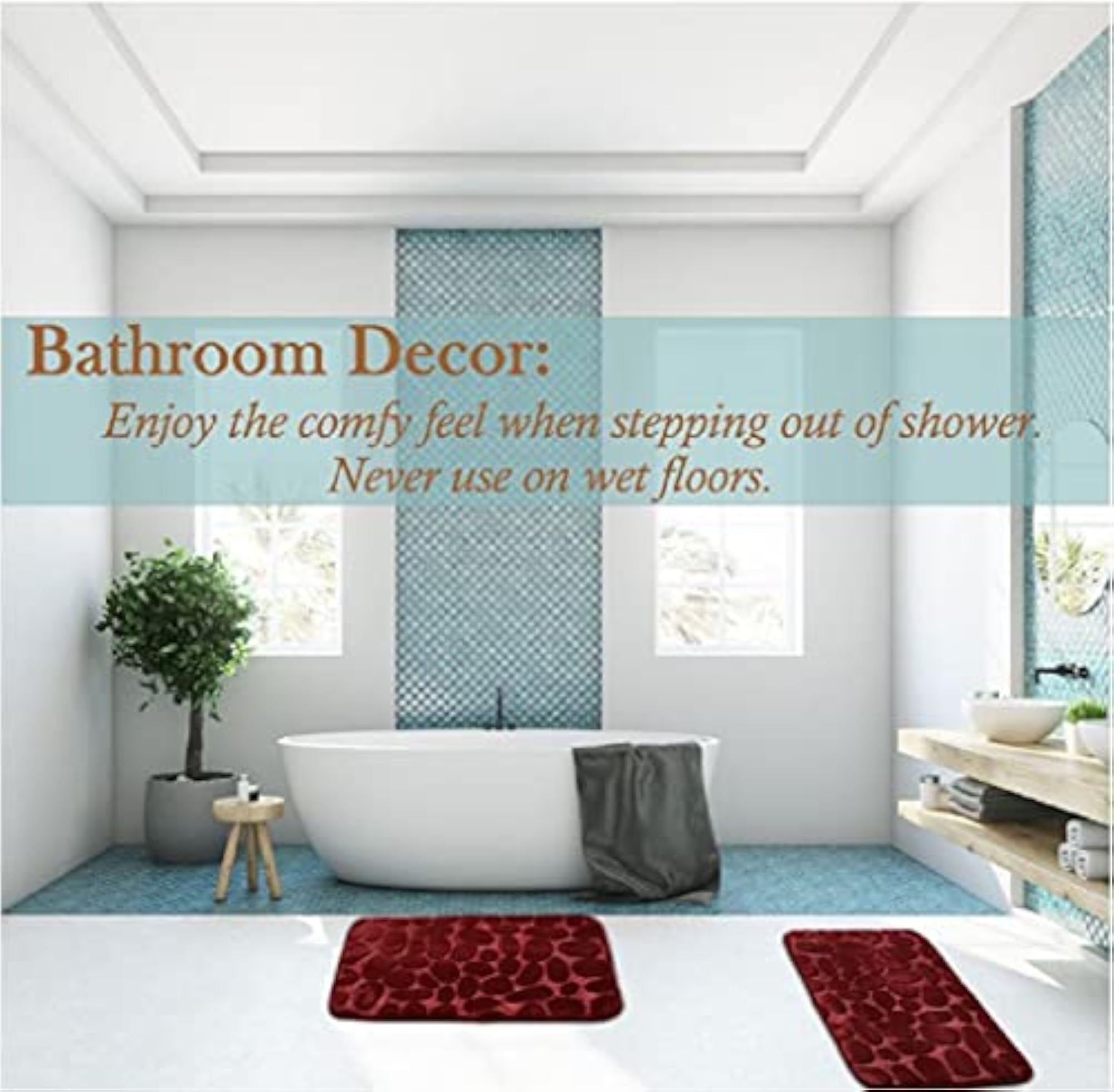 Pebble Memory Foam Bathmat, Maximum Absorbent