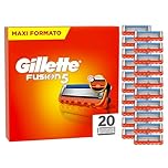 Gillette Fusion5 20 Lamette di Ricambio per Rasoio Barba Manuale, con Striscia Lubrificante per una Scorrevolezza Fluida e 5 Lame per una Rasatura Profonda e Duratura