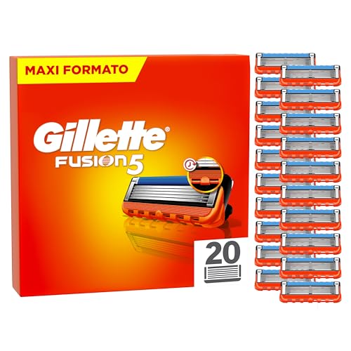 Gillette Fusion5 20 Lamette di Ricambio per Rasoio, Con Striscia lubrificante per una Scorrevolezza Fluida e 5 Lame per una Rasatura Profonda e Duratura