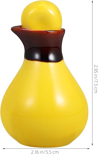 Miniatura 8 de Olla dispensadora de aceite esencial de cerámica amarilla para salón de belleza y spa vertedor de salsa de soja y contenedor de condimentos