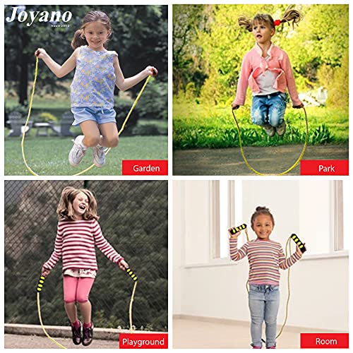 Joyano-2-Pack-BLUEYELLOW-Rope-Skipping-Speed-Kids-Jump-Ropes-Ponydash-Lightweight-Adjustable-Durable-Fitness-IndoorOutdoor-Exercise-Skipping-Rope-for-Women-and-Men-Adult-Foam-Grips-Perfect-for-Boxing-