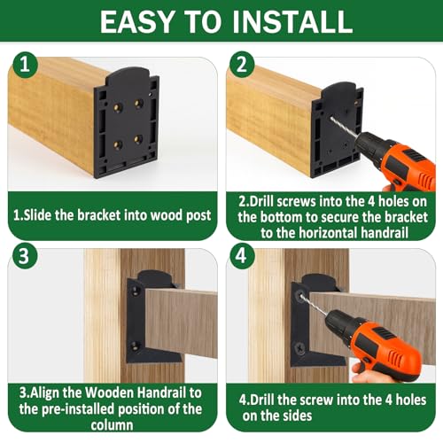 Wadoy 40PCS Deck Railing Bracket Connectors for 2x4 (1.5"x3.5") Wood Posts by Wadoy - Image 5