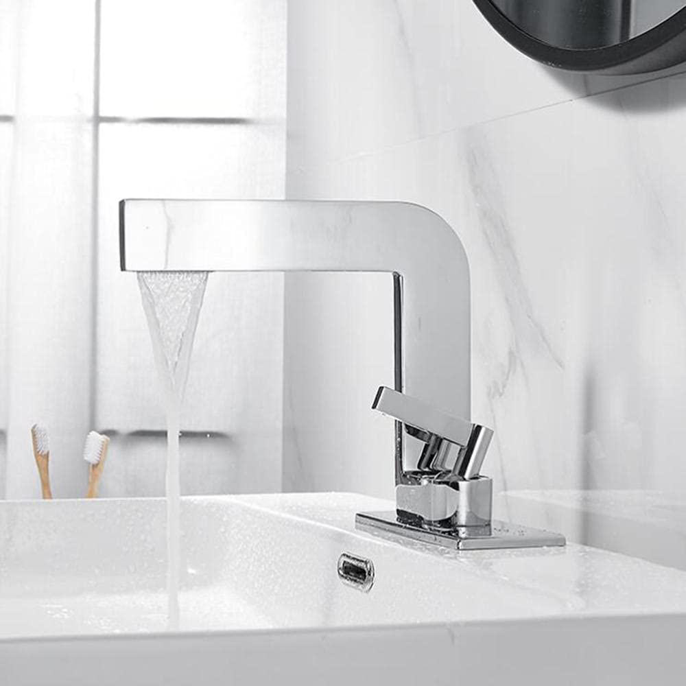 COSZWQDP Bathroom Faucet Waterfall Brass Hot and Cold Faucet-White(Nero)