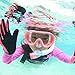 Reef Tourer RC0203 Youth Single-Window Mask & Snorkel Combo Set, Semi-Dry Top, Purge Valve, Wide View Tempered Glass Lens, Snorkeling Gear for Kids Age 4-9 with Reusable Mesh Bag, Black/Metallic Blue