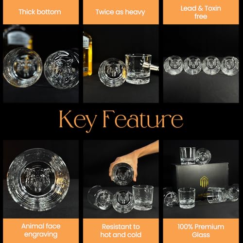 Image of Melbify Plain Wolf Whiskey Glass Gift Set | 4 pcs Set | 300 ML | Ultra-Premium | Imported | Luxurious | Ideal for Wedding Gifts, Anniversary, VIP and Corporate Gifts