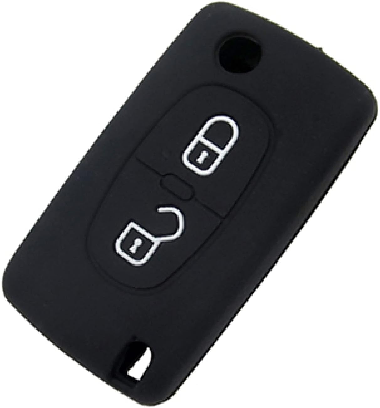 2 Buttons Silicone Flip Key Shell Cover Case for Peugeot 307 308 3008 5008 207 307S 407 607 Citroen Xsara, Remote Fob Protection Case Black