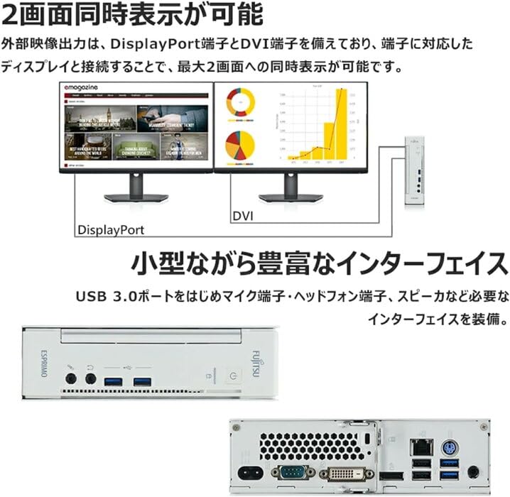 Amazon.co.jp: 【整備済み品】富士通 ミニデスクトップ PC FUJITSU