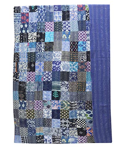 Majisacraft Indiase handgemaakte Twin Size 100% katoenen sprei Kantha Quilt Multi patchwork dekbedovertrek beddengoed… - Image 5