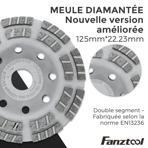 FANZTOOL Premium Meule Diamantée 125 mm avec Capot d’aspiration – vue 2