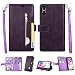 iPhone XR Case,iPhone XR Wallet Case, FLYEE 10 Card Slots Premium Flip Wallet Leather Magnetic Case Purse with Zipper Coin Credit Card Holder Cover for iPhone XR 6.1 inch Purple