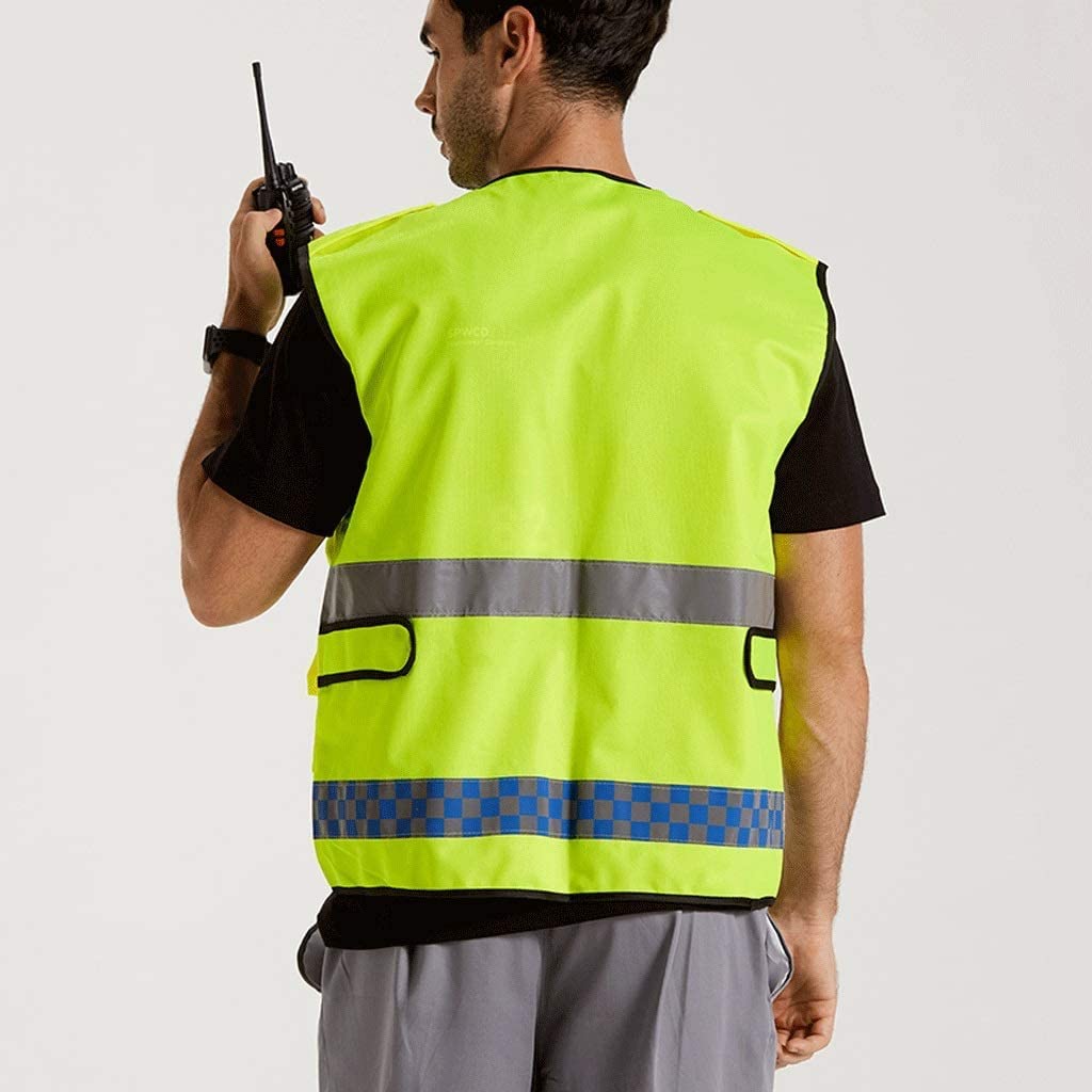 Chalecos de Seguridad Chalecos de Alta Visibilidad Traje Reflectante, Chaleco de Seguridad Reflectante Amarillo Fluorescente con Bandas Reflectantes Chalecos Reflectantes (AL)