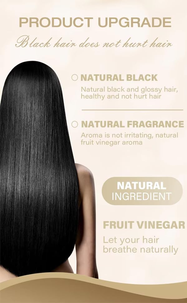 Image of Kamill BT Glam Fruit Vinegar Gel Hair Color Black 1000ml | Stain Free | Organic & Natural Hair Dye | No Ammonia | Hair Gel Color for Men & Women | Long Lasting | Covers Grey | Natural Black Dye