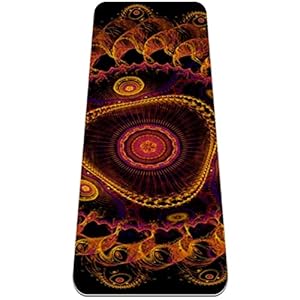 LKJDF Yogamat met draagriem en uitlijnmarkeringen Antislip en gemakkelijk te reinigenBiedt perfecte demping, Pauwenveren