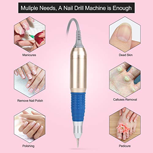 Nail Drill Máquina Profesional 25000 rpm con 11 Piezas miniatura 3
