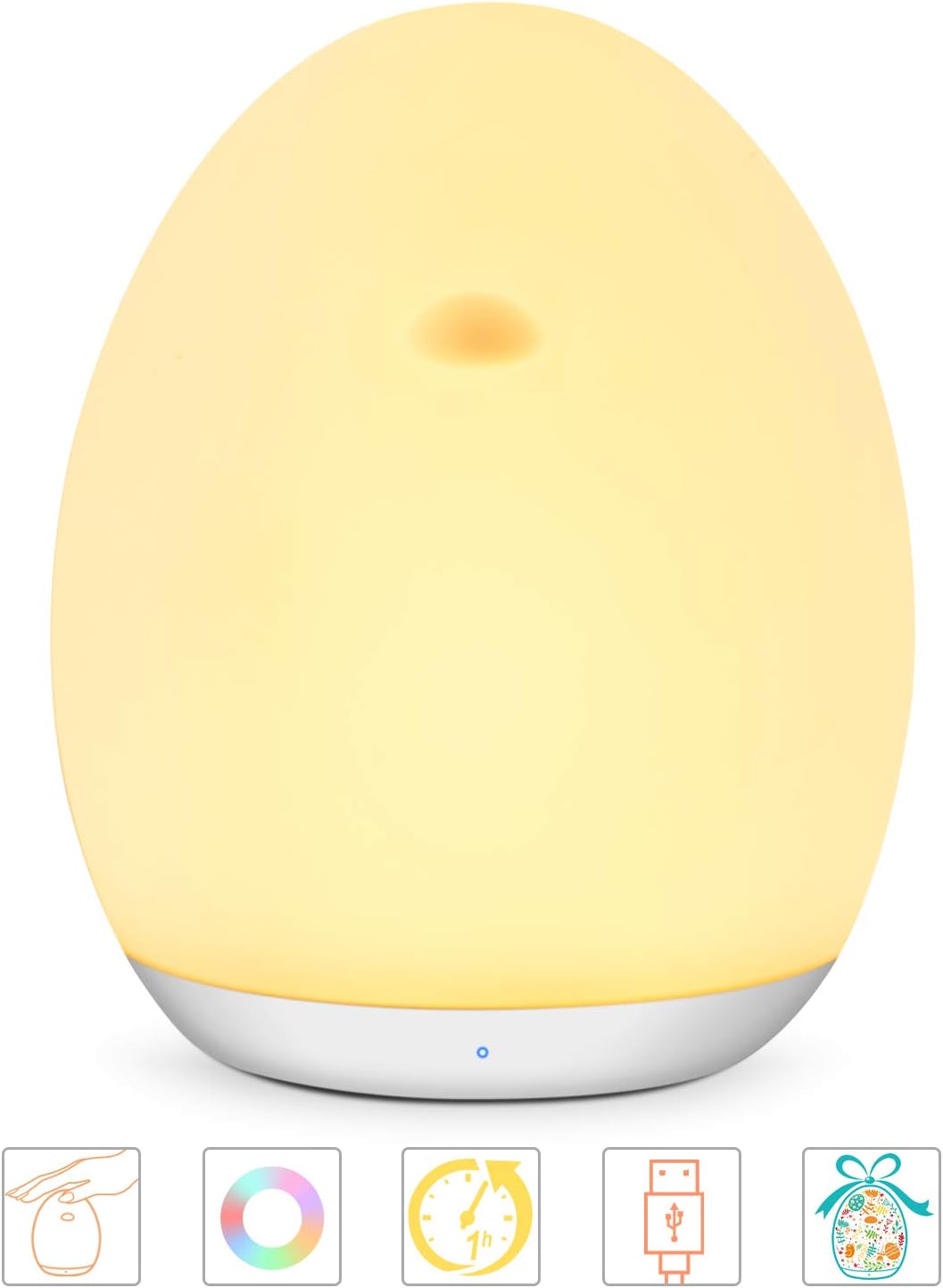 Night Light for Kids, Baby Night Lamp with Color Changing Mode & Dimming Function, Nursery Lamp with 1 Hour Timer, USB Rechargeable Toy-Grade 100 Hours Super Long Standby Gift for Kids