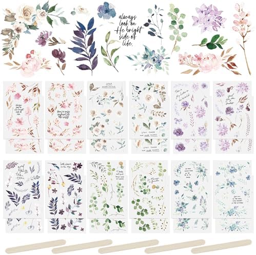 Adesivi Rub-on Transfer WANDIC – Tema Spiaggia Hawaiano, 16 Fogli, 4 Stili, Per Album E Decorazione DIY
