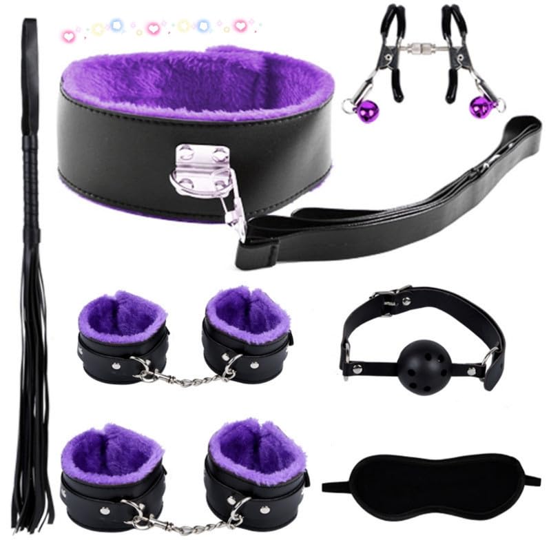 Facile da trasportare e usare Set in Pelle Viola A 7 Pezzi con Textura Delicata E Stili Diversi, Adatto alle Coppie per Sorprendere con Regali di Vacanza