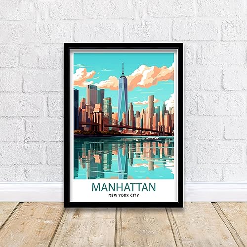 Manhattan New York City Travel Print Manhattan Wall Decor Manhattan Poster NYC Travel Prints Manhattan Art Print Manhattan Illustration4