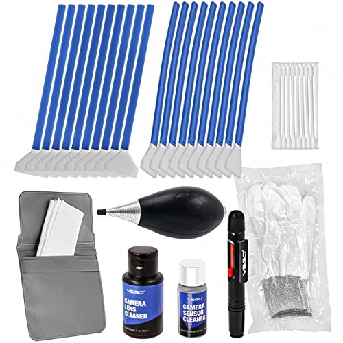 VSGO - Kit De Nettoyage Pour Les Capteurs (DSLR) - APS-C DX - Plein Cadre - 28 Pièces - Jusqu'à 10 Nettoyage Du Capteur
