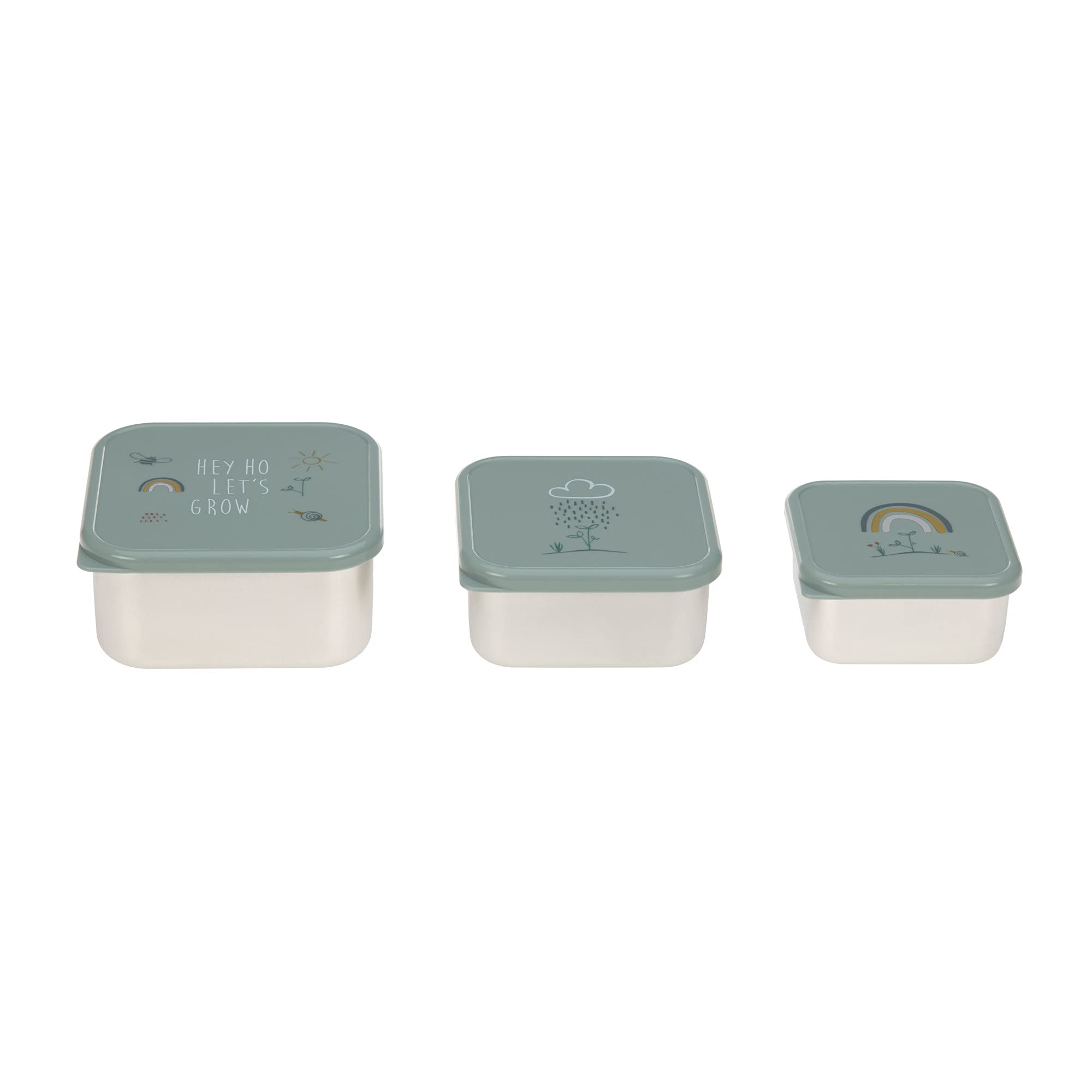 LÄSSIG Boîte à casse-croûte, lot de 3, en acier inoxydable Garden Explorer
