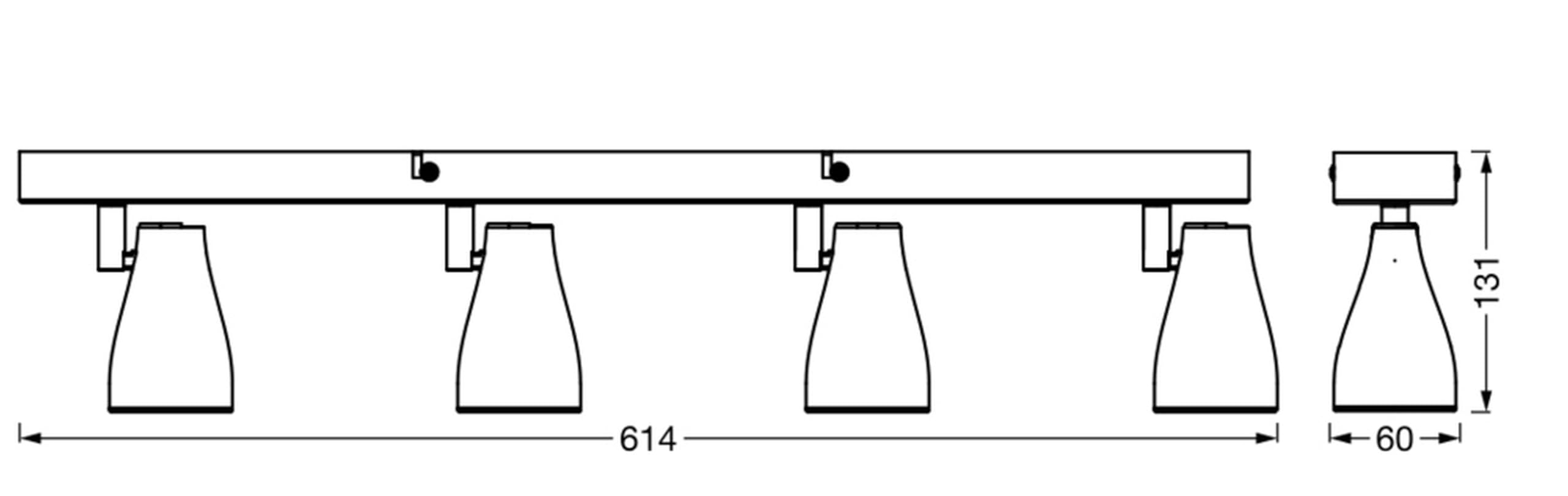 Osram Foco LED SPOT PEAR GU10, blanco, 4 x 4,3 W, 1400 lm, 614 mm, luz blanca cálida, cabezales orientables, fácil montaje, combinación con bombillas inteligentes GU10, IP20, 2700 K