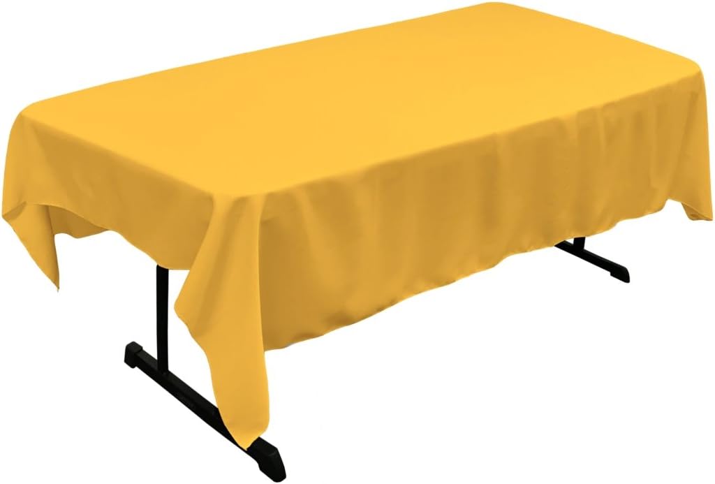 One-Day Sale: Up to 40% Off LA Linen Polyester Poplin Washable Rectangular Tablecloth, Stain and Wrinkle Resistant Table Cover 60x102, Fabric Table Cloth for Dinning, Kitchen, Party, Holiday 60 by 102-Inch, Yellow Dark New Product LA Linen Polyester Poplin Washable Rectangular Tablecloth, Stain and Wrinkle Resistant Table Cover 60x102, Fabric Table Cloth for Dinning, Kitchen, Party, Holiday 60 by 102-Inch, Yellow Dark