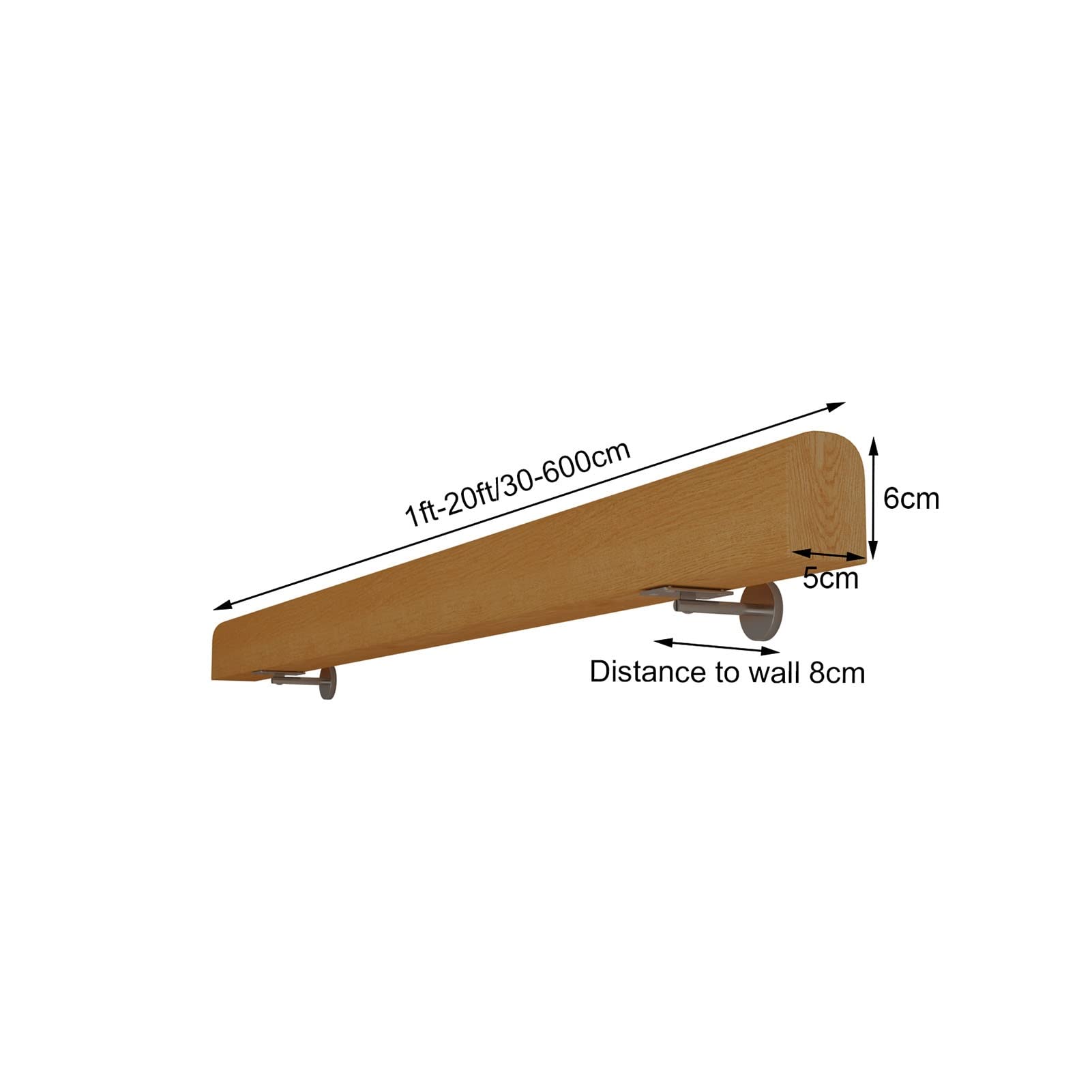 Poręcznica Schodowa Banister - Kompletny Zestaw, Drewniana Poręcznica Schodowa, Ściana Dom Villa Lofts Ogród Wsparcie Rod Schody Chwyt Bar/9Ft/270Cm