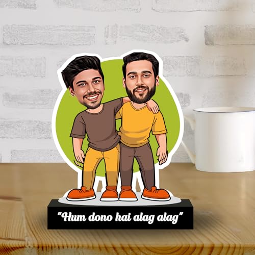 Image of ZOCI VOCI Hum Dono He Alag Alag Caricature for Brothers & Friends | Rakhi Gifts for Siblings and Buddies