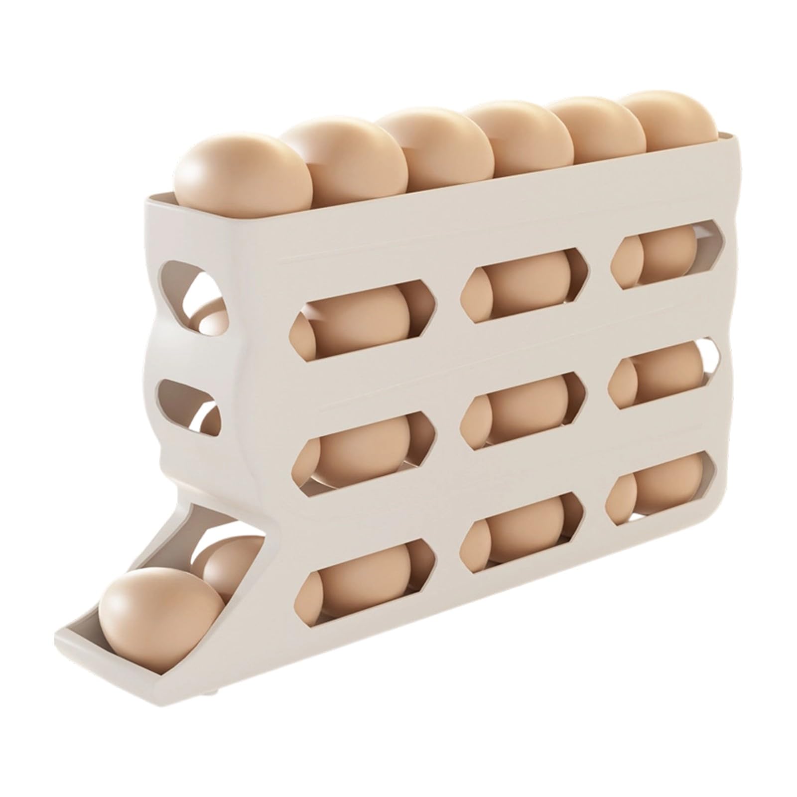 hogtnd Space-saving egg organiser with transparent lid for quick stock control and tidy storage, refrigerator, practical egg dispenser