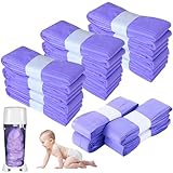 16PCS Nappy Disposal Bags, Nappy Bin Refills Newborn Baby Diaper Pail Refill Bags Thickened Nappy Bin Bags Refill Diaper Pail Liners Lavender Scent (Purple)