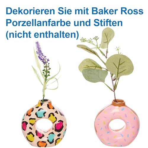 Baker Ross FX702 Keramische Donut-Vasen - 3er-Pack, Keramik-Rohlinge zum Dekorieren