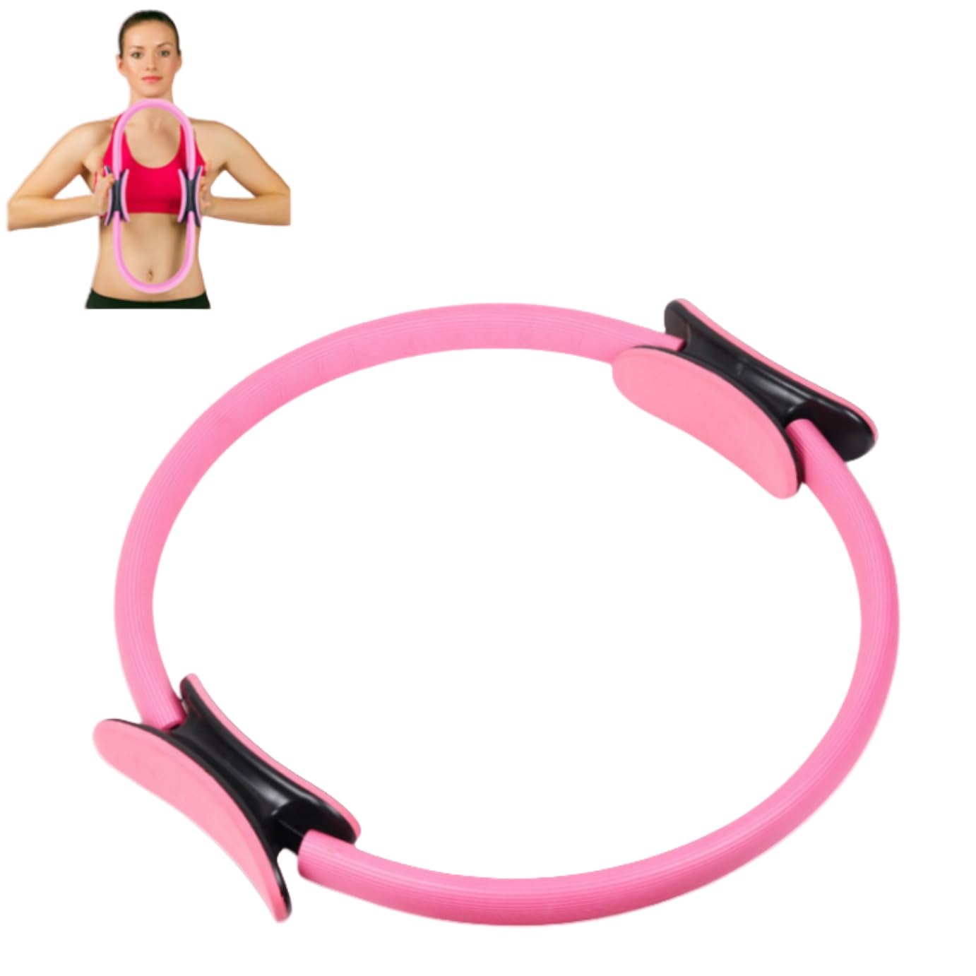 Pilates Kit 13 pcs, Better Pilates Essential Kit for Home Workouts, 12” Pilate Circle Yoga Ring, Pilates Ball, Resistance Bands, Pilates Socks, Pilates Sets for Women Gift (pink pilates ring)